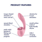 Satisfyer Tongue Genius – USB Rechargeable Flexible Silicone Clitoral and Insertable Vibrator > Sex Toys For Ladies > Clitoral Vibrators and Stimulators