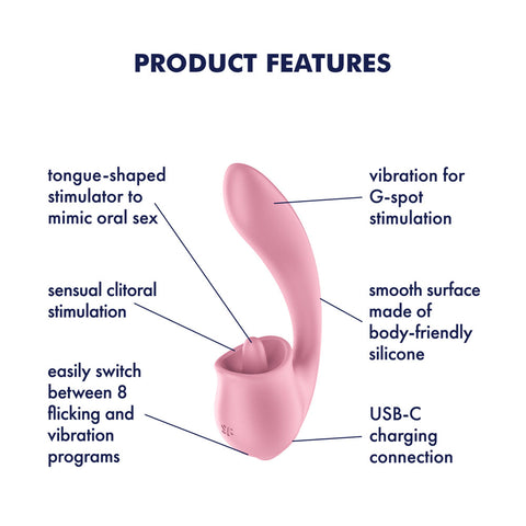 Satisfyer Tongue Genius – USB Rechargeable Flicking Vibrator VIBRATORS-PREMIUM