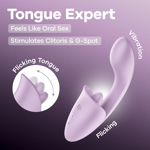 Satisfyer Tongue Expert (Violet) – USB Rechargeable Vibrator Purple VIBRATORS-PREMIUM