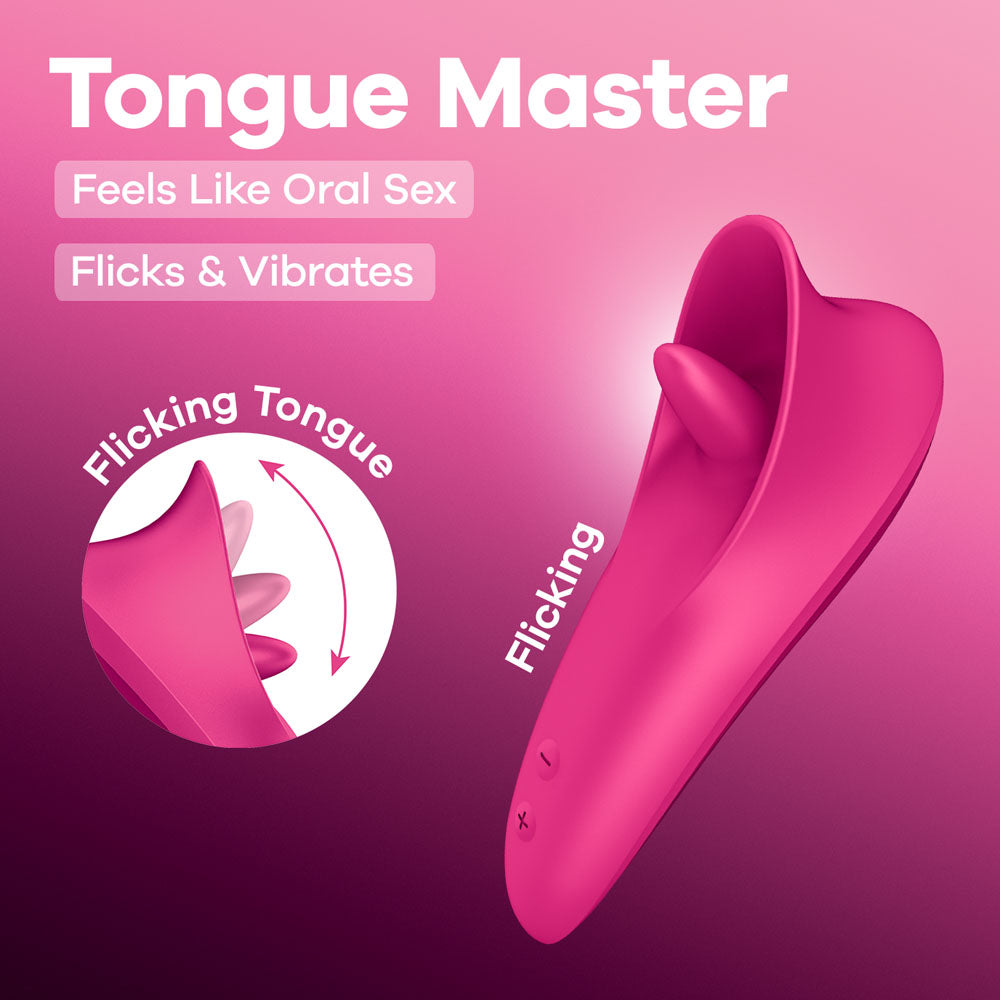 Satisfyer Tongue Master – USB Rechargeable 14.4 cm Clitoral Stimulator Pink > Sex Toys For Ladies > Clitoral Vibrators and Stimulators