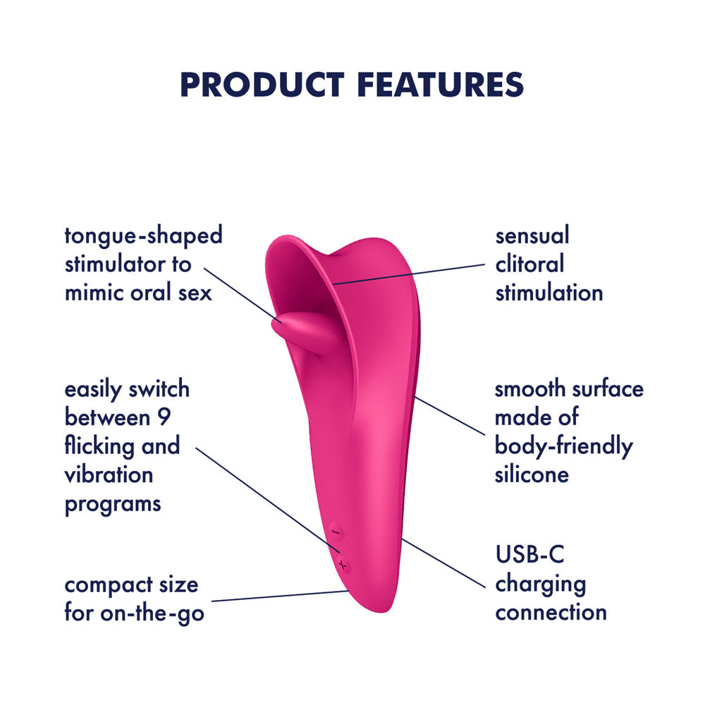 Satisfyer Tongue Master – USB Rechargeable 14.4 cm Clitoral Stimulator > Sex Toys For Ladies > Clitoral Vibrators and Stimulators