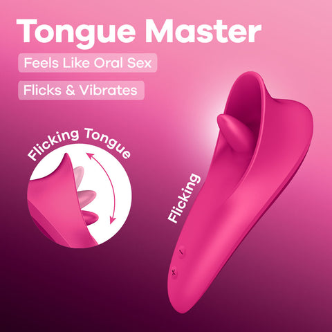 Satisfyer Tongue Master – USB Rechargeable Clitoral Stimulator Pink STIMULATORS-PREMIUM