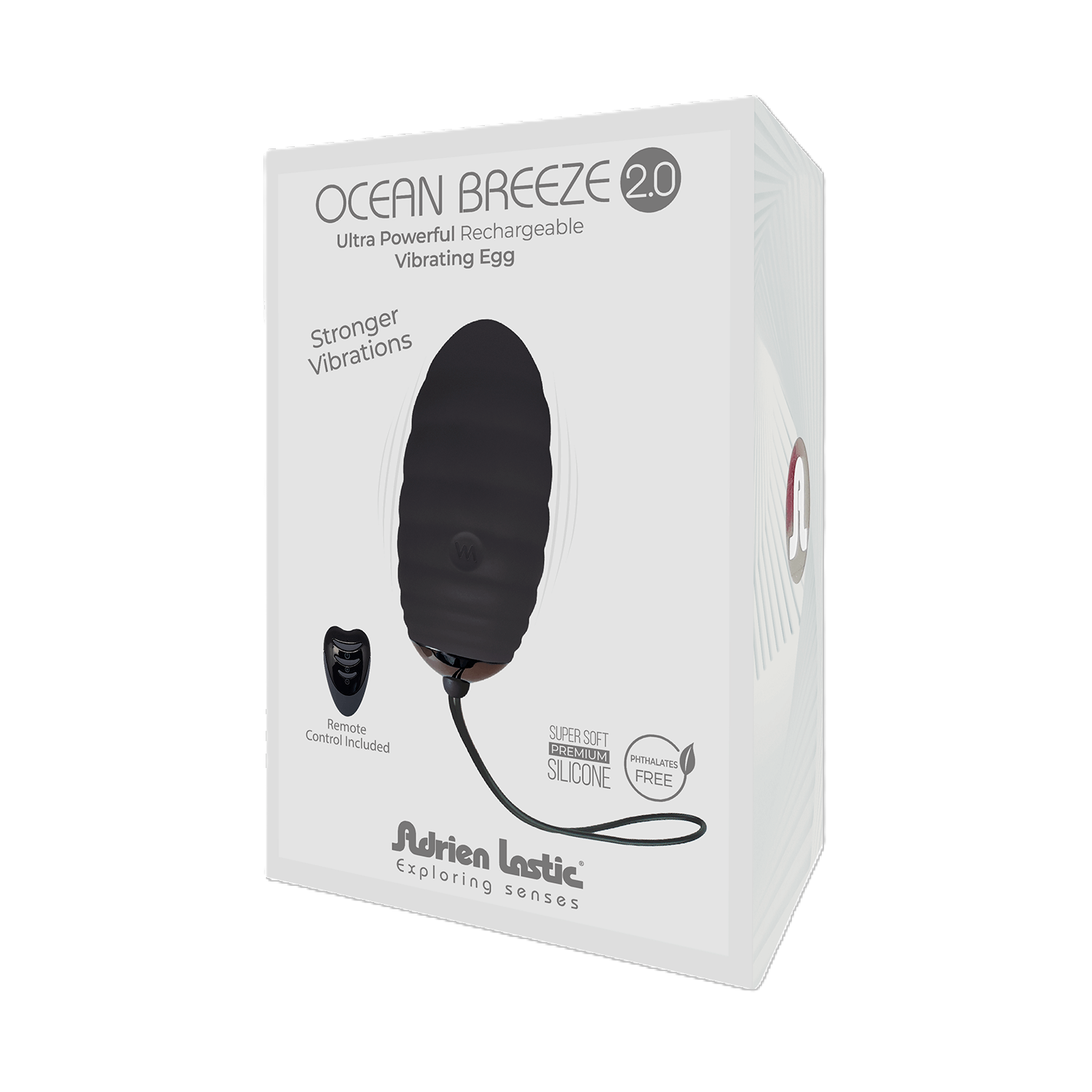 Ocean Breeze Bullet with Remote Black 2.0 Ultra Powerful Vibrating Egg Premium Silicone Secondary image
