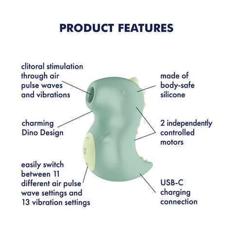 Satisfyer Din-OOOH (Mint) – USB Rechargeable Air Pulse Stimulator AIR PULSATION-PREMIUM