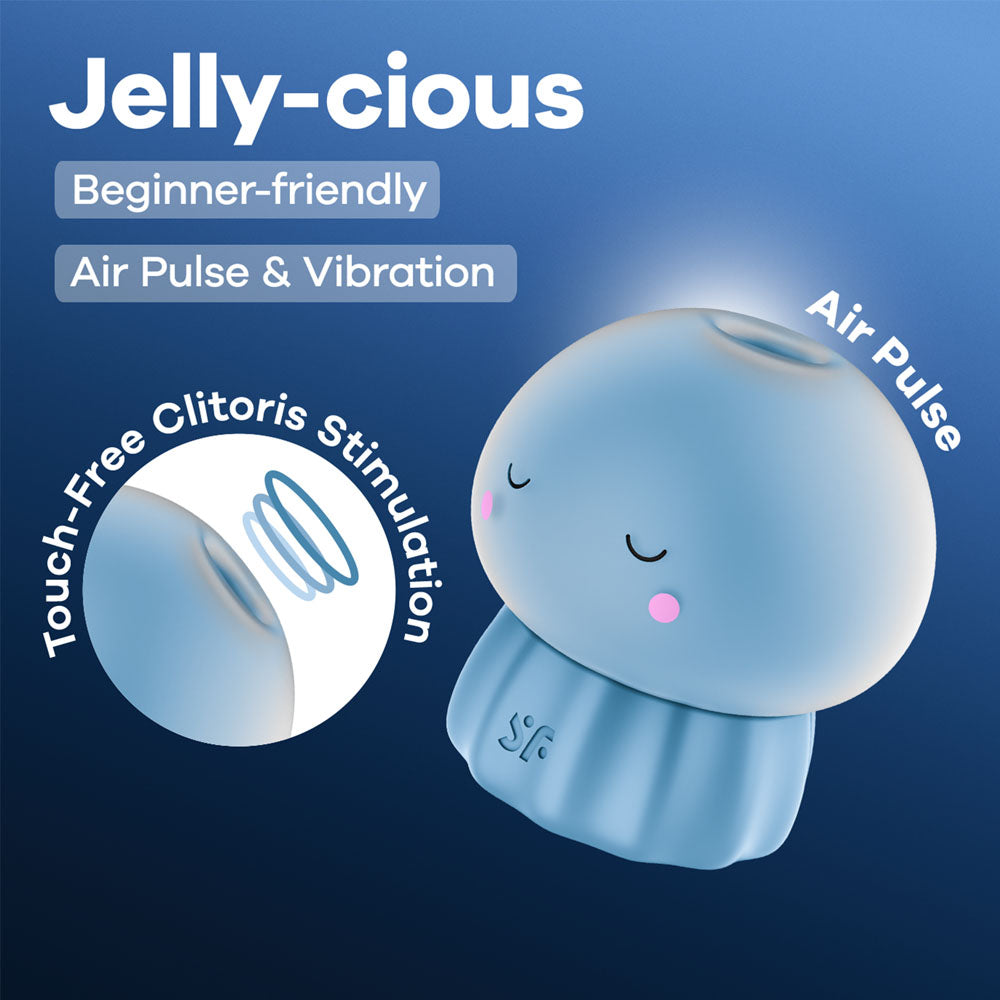 Satisfyer Jelly-Cious – USB Rechargeable Waterproof Air Pulse Vibrator Blue AIR PULSATION