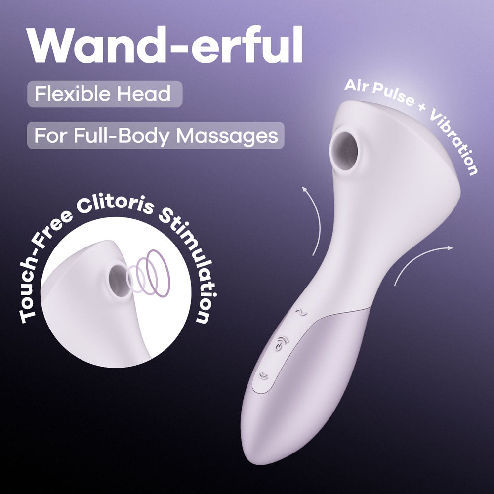 Satisfyer Wand-erful (Violet) – USB Rechargeable 15.8 cm Air Pulse Massage Wand Purple > Sex Toys For Ladies > Air Pulsation