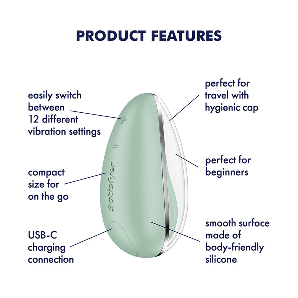 Satisfyer Drop To Go - Mint - Mint USB Rechargeable Clitoral Stimulator STIMULATORS-PREMIUM