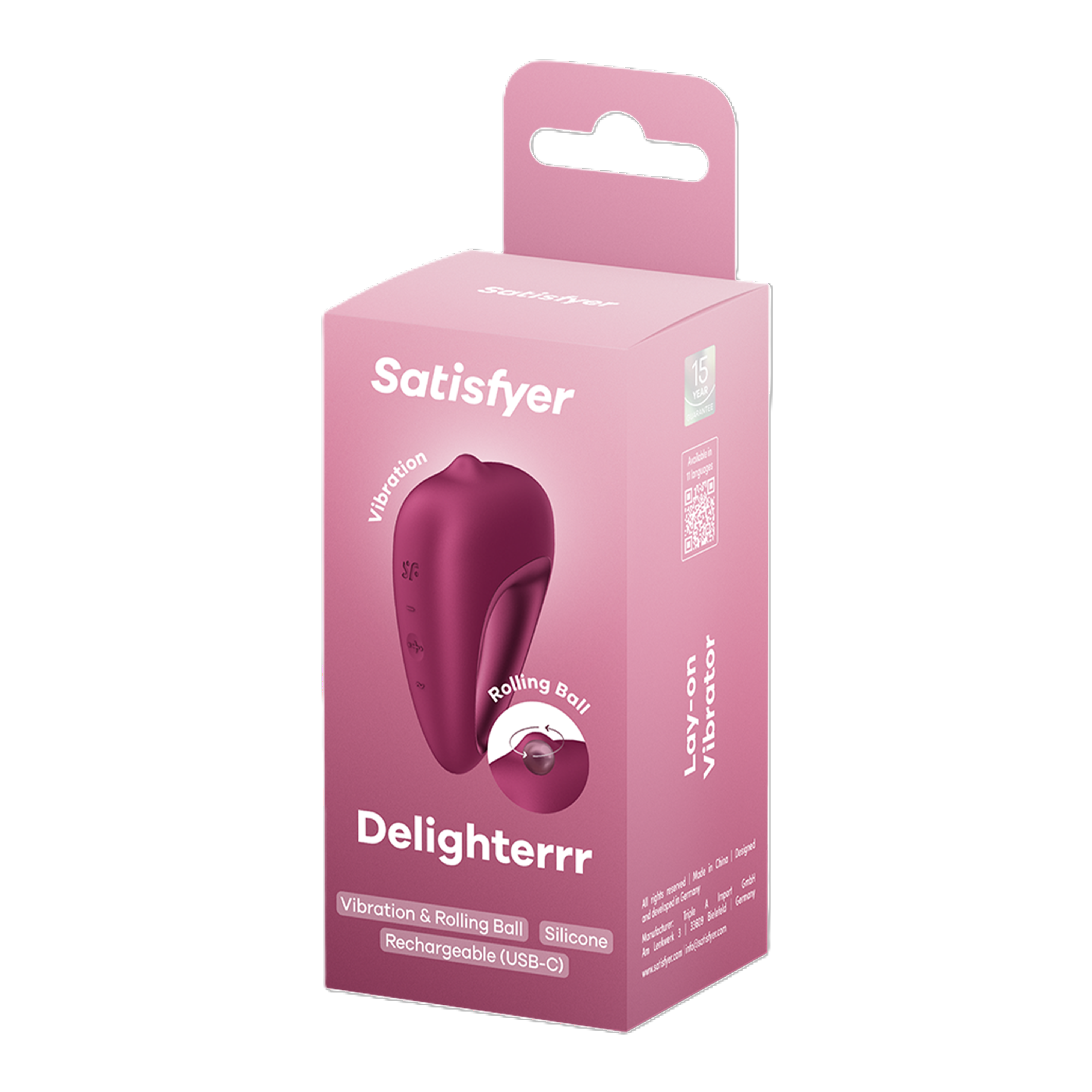 Satisfyer Delighterrr (Berry) – Clitoral Vibrator With Vibration and Rotation Programs Default Title > Vibrators > Ladies > Clitoral Vibrators and Stimulators Main image