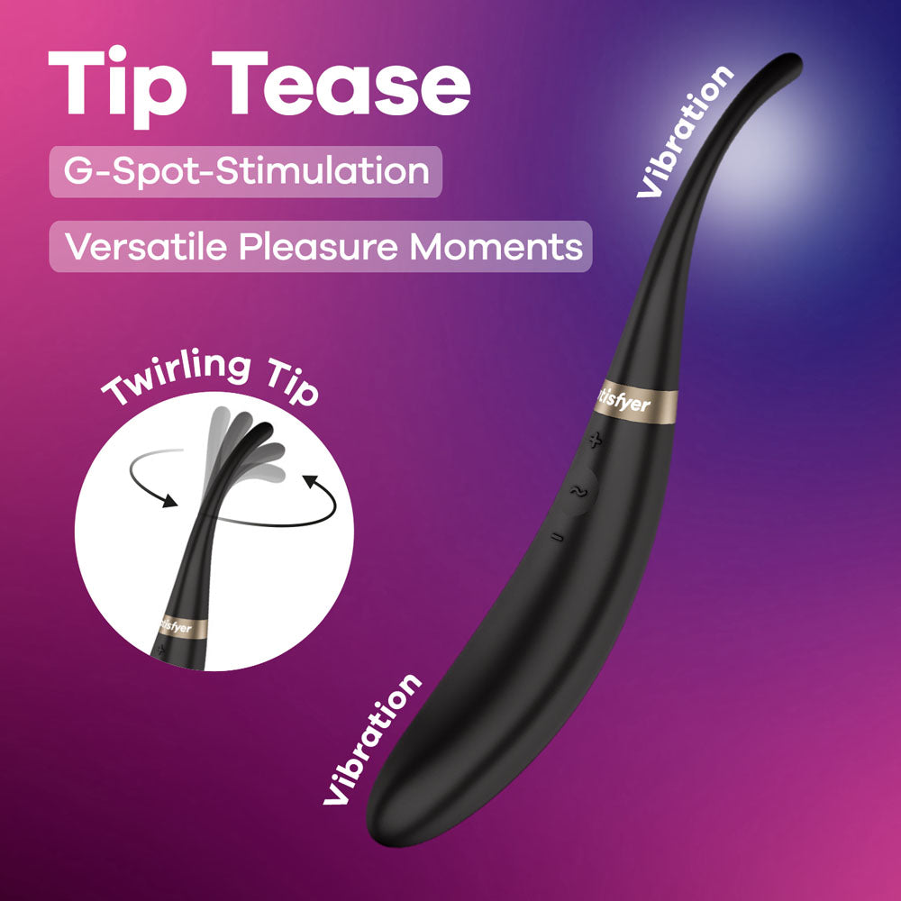 Satisfyer Tip Tease Rotating Tip Vibrator Black