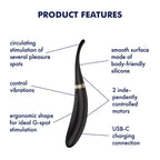 Satisfyer Tip Tease Rotating Tip Vibrator Black