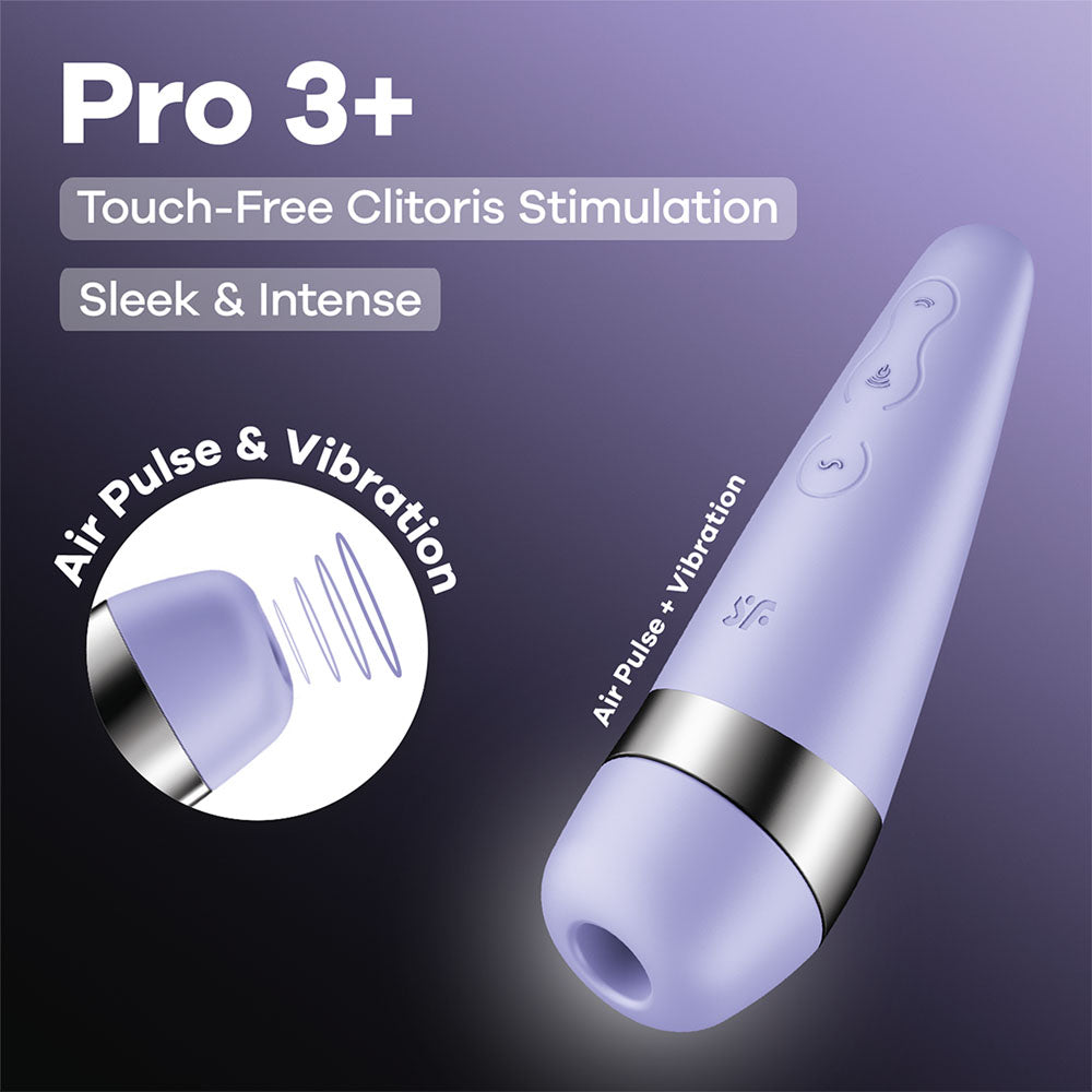 Satisfyer Pro 3+ – USB-Rechargeable Air Pulse Vibrator Purple > Sex Toys For Ladies > Air Pulsation