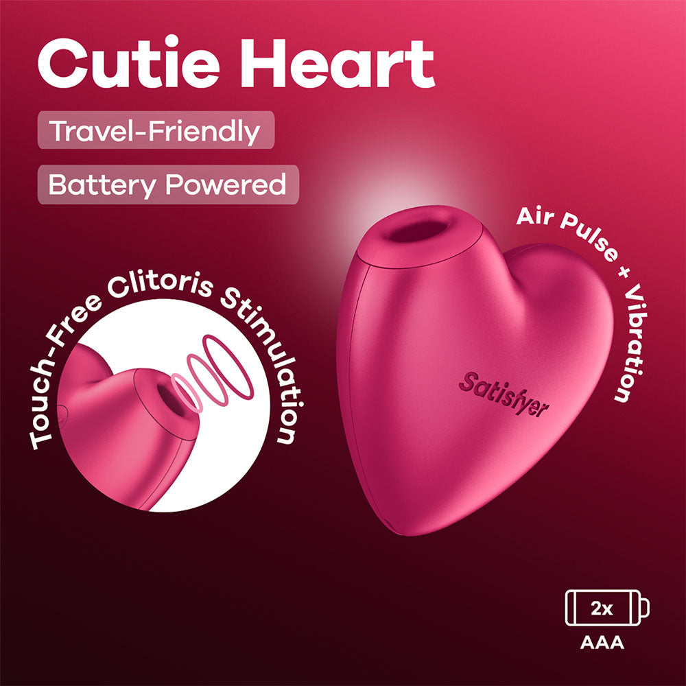 Satisfyer Cutie Heart – Battery Operated Air Pulsation Vibrator Pink > Sex Toys For Ladies > Air Pulsation