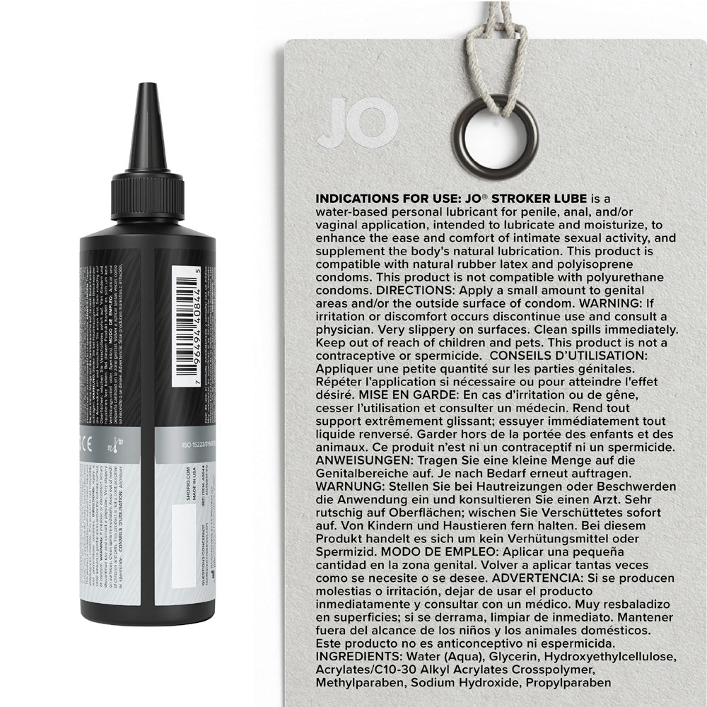 JO Stroker Lube – Water-Based Lubricant 240ml Bottle > Lube > Masturbation Cream