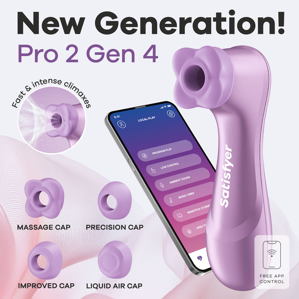 Satisfyer Pro 2 Generation 4 USB-C App-Controlled Clitoral Stimulator > Sex Toys For Ladies > Air Pulsation