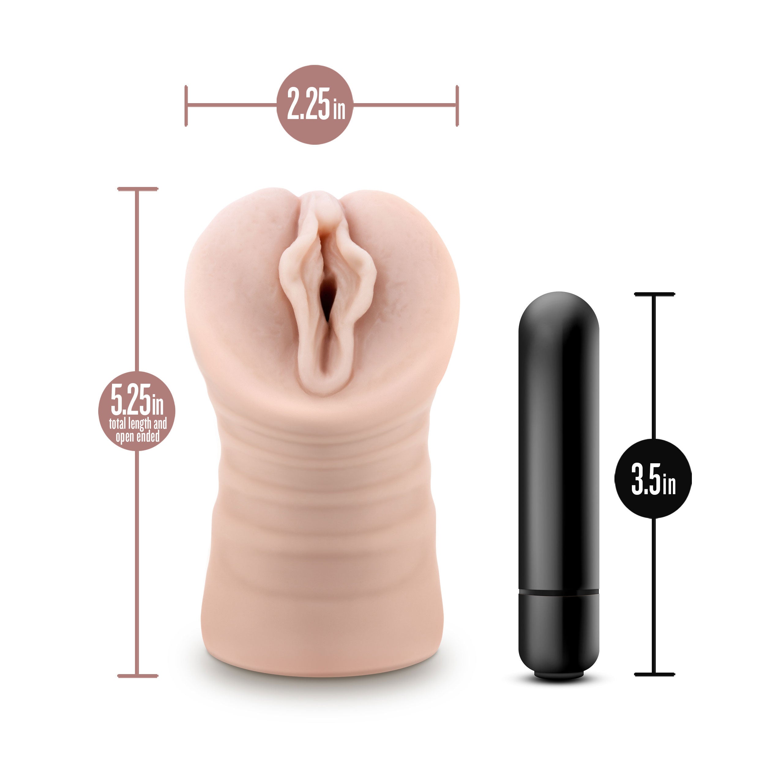 Destini Vibrating Male Stroker Beige by Blush Ultra-Soft Material Strokers - Manual