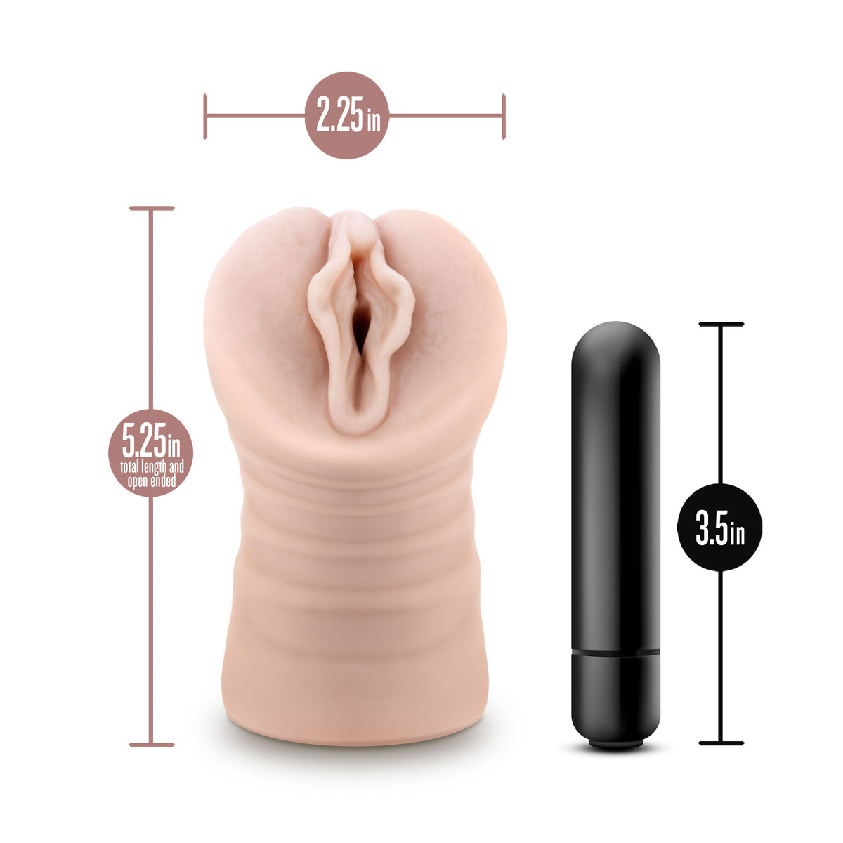 Destini Vibrating Male Stroker Beige by Blush Ultra-Soft Material Beige > Sex Toys For Men > Masturbators > Vibrating
