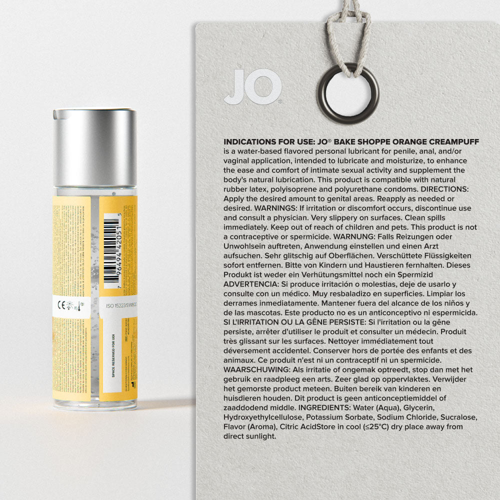 JO Bake Shoppe Orange Creampuff – Orange Flavored Water-Based Lubricant 60ml Bottle > Lube > Flavoured