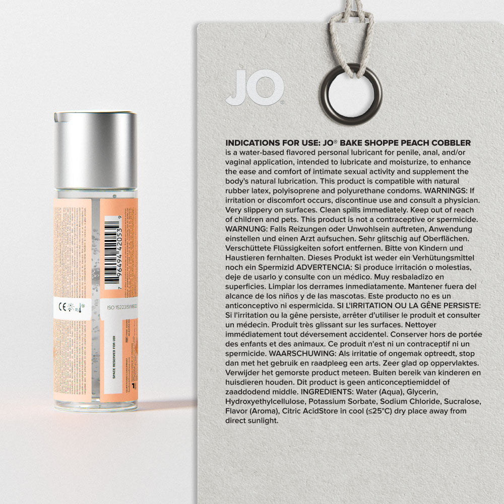 JO Bake Shoppe Peach Cobbler – Peach Flavored Water-Based Lubricant 60 ml > Lube > Flavoured