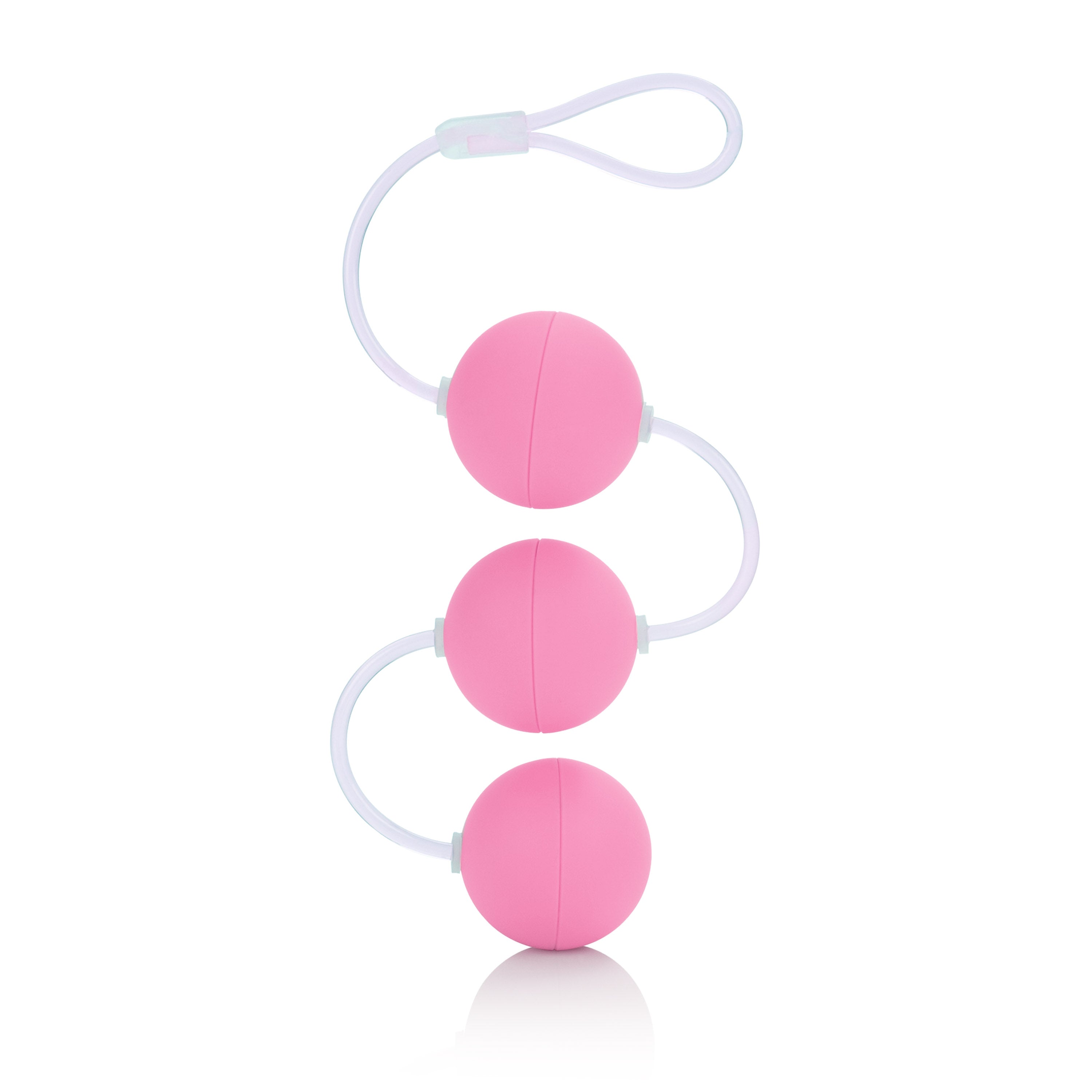 First Time Love Balls Triple Lover Pink Kegel Balls Set 1.25 Inch Each with Retrieval Loop > Sex Toys For Ladies > Kegel Exercise