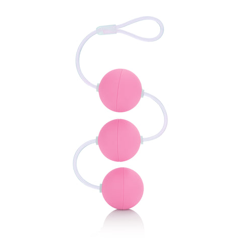 First Time Love Balls Triple Lover Pink Kegel Balls Set 1.25 Inch Each with Retrieval Loop > Sex Toys For Ladies > Kegel Exercise