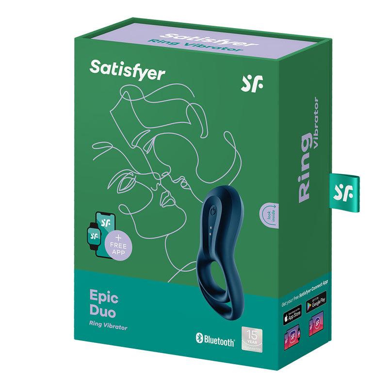 Satisfyer Epic Duo Bluetooth App-Controlled Rechargeable Vibrating Cock Ring > Sex Toys > Remote Control Toys