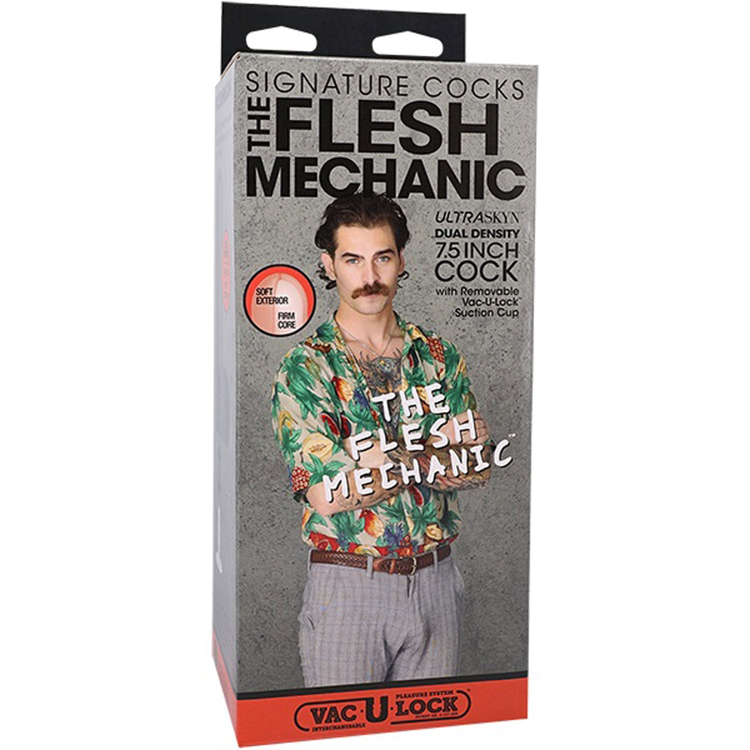 Signature Cocks The Flesh Mechanic 7.5 Inch Dual Density ULTRASKYN Cock with Removable Vac-U-Lock Suction Cup > Dildos > Realistic Dildos