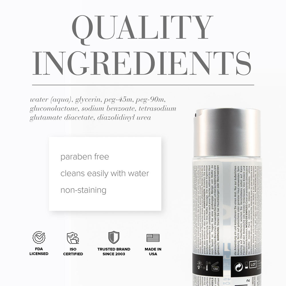 JO Nuru Massage Gel – Water-Based Massage Lubricant 240ml Bottle > Lube > Water Based