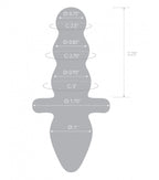 Glas 4.5" Titus Clear Handblown Glass Beaded Butt Plug Dual Ended