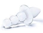 Glas 4.5" Titus Clear Handblown Glass Beaded Butt Plug Dual Ended