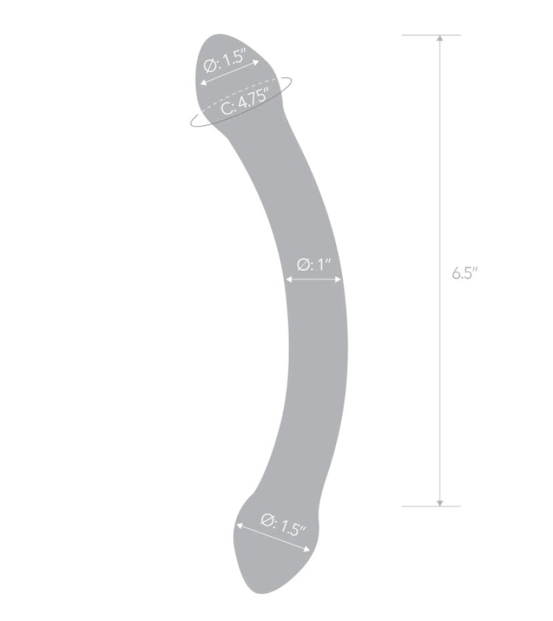 Glas 8 Inch Red Head Double Dildo Spiral Bulbous Glass Toy