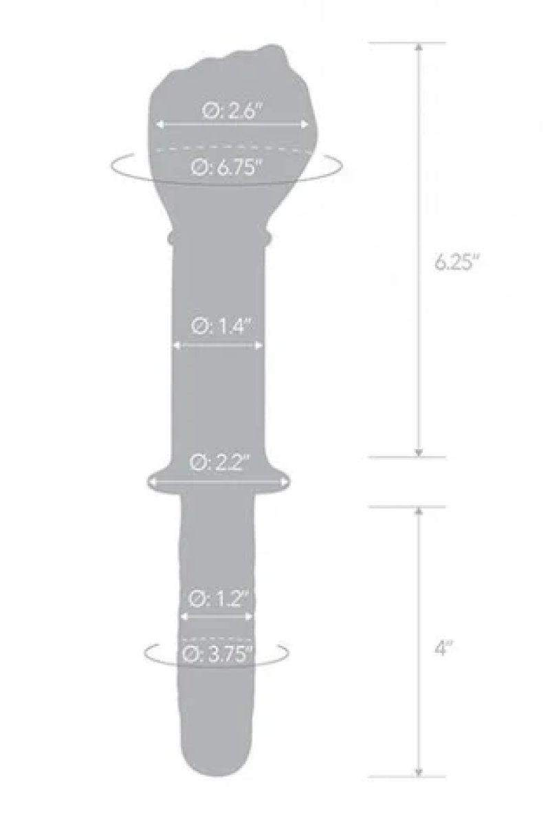 Glas 6.75 Inch Purple G-Spot Tickler Hand Blown Glass Dildo