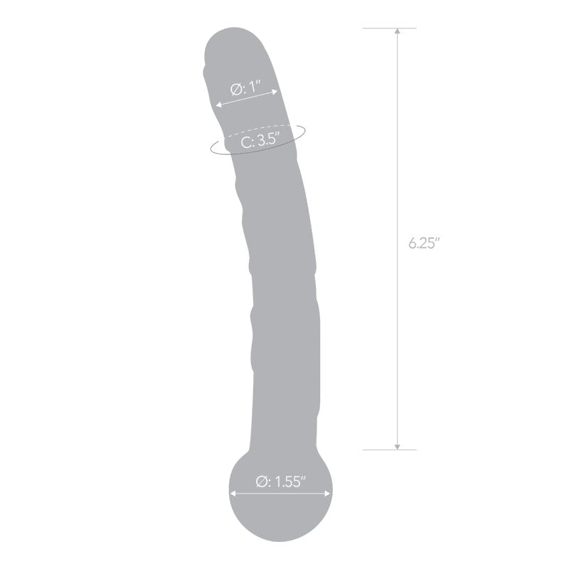 Glas 7.5 Inch Orange Tickler Textured Glass Dildo with Easy Grip Base > Glass > Dildos