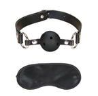 Lux Fetish Breathable Black Ball Gag with Adjustable Strap and Satin Blindfold > Bondage Gear > Gags and Bits