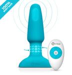 b-Vibe Rimming Plug 2 Teal Rotating and Vibrating Remote Control Anal Plug > Anal Range > Vibrating Butt Plugs