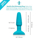 b-Vibe Rimming Plug 2 Teal Rotating and Vibrating Remote Control Anal Plug > Anal Range > Vibrating Butt Plugs
