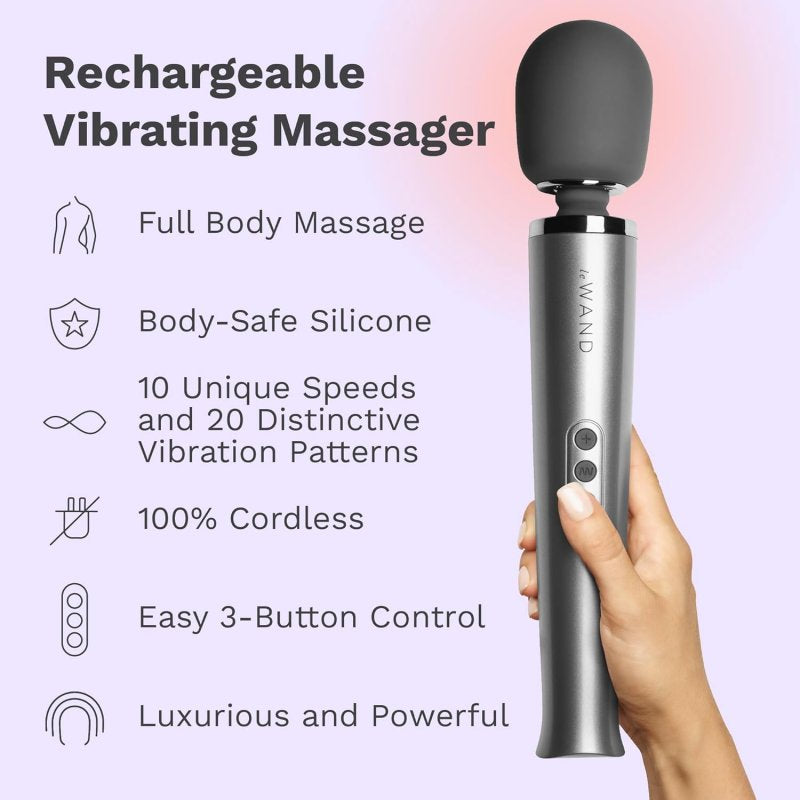 Le Wand Grey Massager with 10 Speeds and 20 Vibration Patterns Secondary image