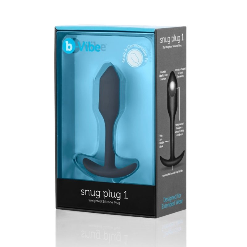 b-Vibe Snug Plug 1 (Black) – Slim Weighted Butt Plug