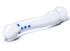 Glas 6 Inch Textured Clear Glass G-Spot Dildo with Blue Accents
