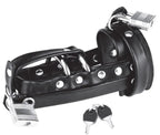 Blue Line Gimp Cock Locking Chastity Sheath With Double Metal Cock Rings and Adjustable Strap