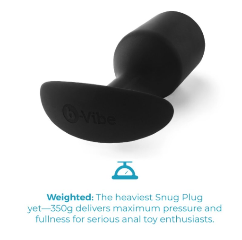 b-Vibe Snug Plug 5 (Black) – Large Weighted Silicone Butt Plug > Anal Range > Butt Plugs