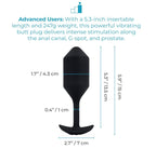 b-Vibe Vibrating Snug Plug XL Black Silicone Rechargeable > Anal Range > Vibrating Butt Plugs