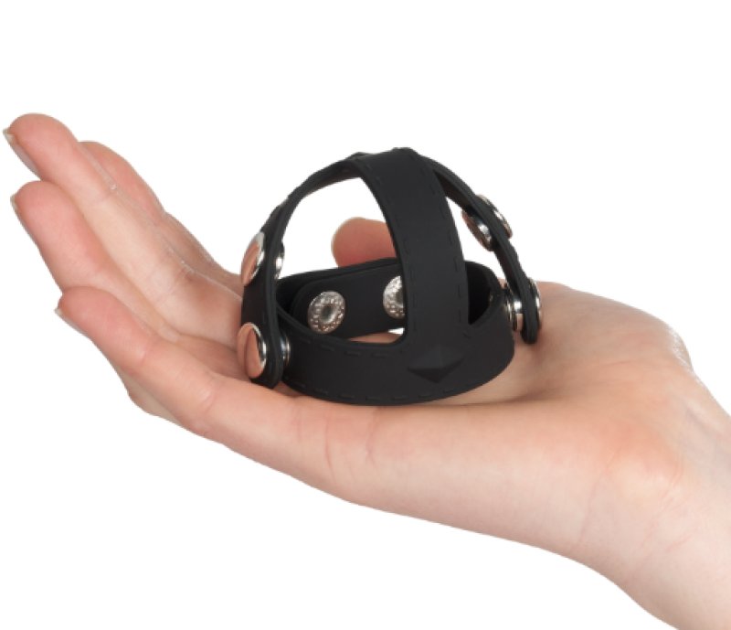 Blue Line T-Style Silicone Cock Ring With Ball Divider Closure > Clothes > Mens Leather