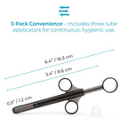 b-Vibe Lubricant Applicator 3-Pack Set Black Body-Safe Silicone 5 Inch > Lube > Applicators