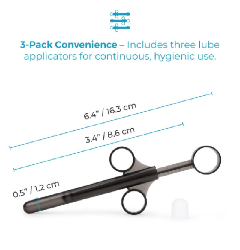 b-Vibe Lubricant Applicator 3-Pack Set Black Body-Safe Silicone 5 Inch > Lube > Applicators