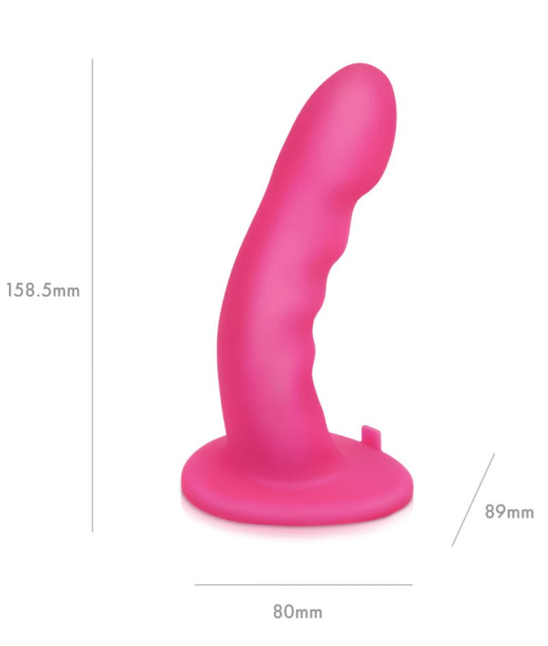 Pegasus 6 Inch Wireless Remote Control Curved Ripple Vibrator With Harness