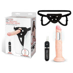 Lux Fetish 6.5 Inch Realistic Flesh Vibrating Dildo with Black Adjustable Strap-on Harness > Dildos > Strap On Harnesses