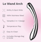 Le Wand Arch Stainless Steel Double-Ended G-Spot Stimulator Crescent Shape