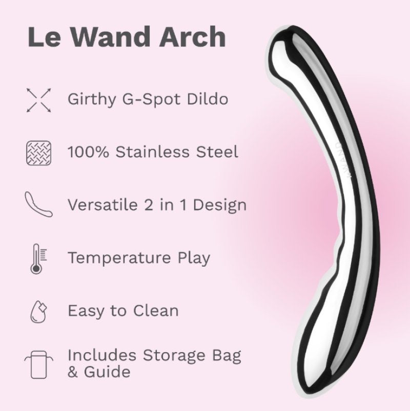 Le Wand Arch Stainless Steel Double-Ended G-Spot Stimulator Crescent Shape
