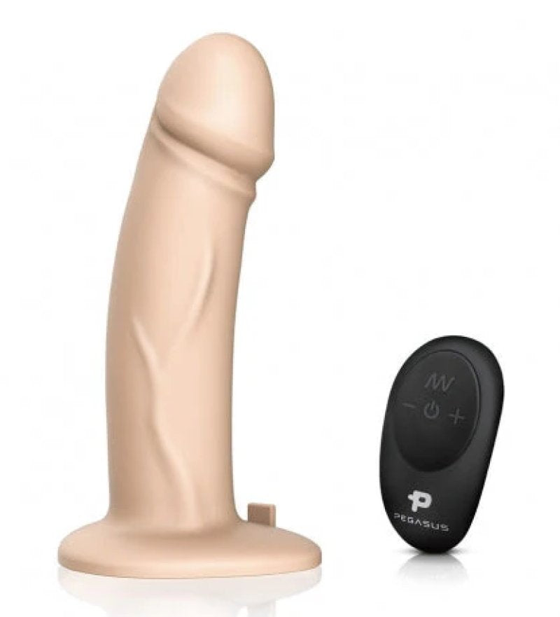 Pegasus 8 Inch Realistic Skin Tone Dildo Remote Controlled with Adjustable Harness Set Secondary image