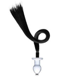 Glas 3 Inch Black Horse Tail Glass Butt Plug
